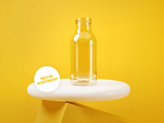 250 ml Saucenflasche aus lebensmittelechtem Glas mit Weithals und TO-38 Verschluss für Saucen, Säfte und Getränke.