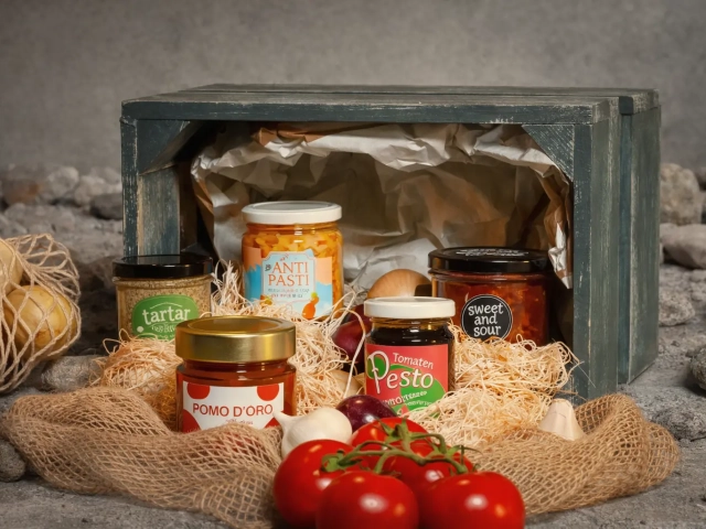 Verschiedene Aufbewahrungsgläser für Lebensmittel wie Konfitüre, Joghurt, Gewürze und Einmachwaren zur nachhaltigen Lagerung.