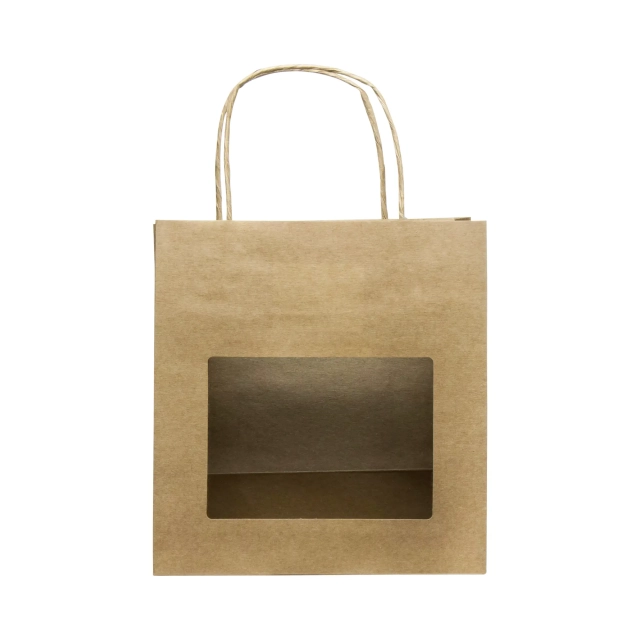 Sac en papier brun avec fenêtre moyen 185x95x195