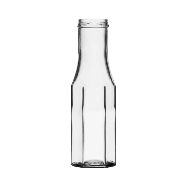 250 ml Saucenfl., 6-eckig, weiss, TO-43