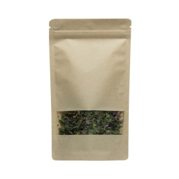 130x225 Sachets zip kraft brun + fenêtre