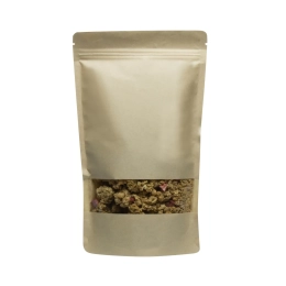 160x270 Sachets zip kraft brun + fenêtre
